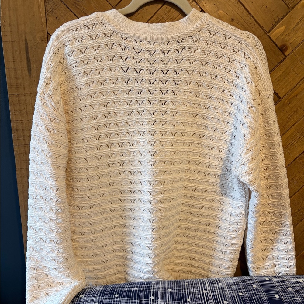 Veronica Beard Cream V-Neck Sweater - Picture 2 of 5